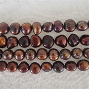 Ferskvands perler. Barok. 9-11 mm. Kobber brun